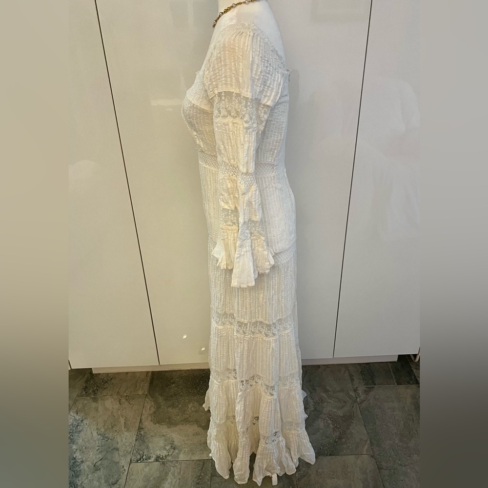Mes Demoiselles Paris “Havilland” Ivory Lace Maxi Dress EU 38 S-M Boho Romantic - Picture 5 of 16